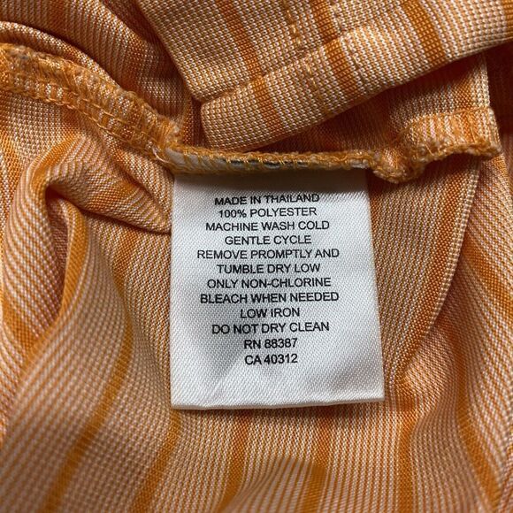 Ashworth Golf Polo Shirt Men's Extra Large Orange Stripe Lightweight Casual - Picture 5 of 5